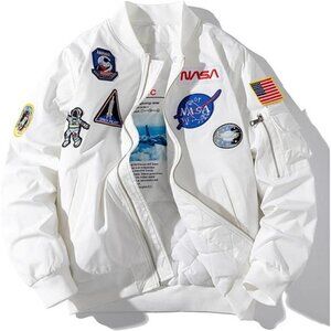 Men's Biker Bomber Jacket, Military Flight Jacket Light Air Force Coat